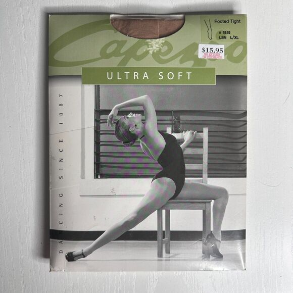 Capezio Ultra Soft Footed Dance Tights L/XL Style 1815 Light Suntan Ballet - Picture 1 of 2